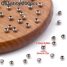 100/200pcs Stainless Steel Leather Beads, Decorative Beads, DIY Jewelry Making Materials For Necklace, Bracelet, Earrings, Handmade Beading Supplies - DIY - View 11