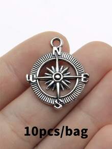 10pcs 24x29mm Compass Charms Pendant For DIY Jewelry Making Necklace Keychain Phone Chain Bracelet Making Accessories Handmade Craft Making Findings - Compass - View 15