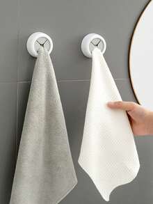 1/2/4个装创意自粘毛巾挂钩，壁挂式按压毛巾架，适用于浴室和厨房，免钻孔硅胶夹持架，现代无钉家居收纳架，1套 - 彩色 - 查看 7