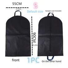 1 Peça Capa de Terno Respirável, Bolsa de Vestuário à Prova de Poeira Não Tecida com Alça Portátil, Adequada para Organização de Guarda-Roupa, Armazenamento de Viagem, Camisa, Casaco, Vestido, Jaqueta e Outras Proteções de Roupas. 3 Peças - Preto - Visão 4