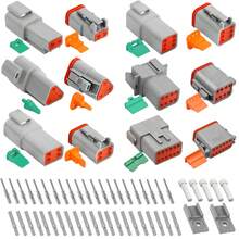 德驰连接器套件 IP67 - 2 3 4 6 8 12 针 DT 连接器 1 套，带 16 号实心触点，适用于汽车、船舶、卡车、摩托车等汽车电气线束连接器 - Deutsch - 查看 8