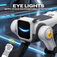 1 pieza Perro robot programable, compatible con control remoto y control por voz, juguete RC de 2.4Ghz con batería recargable, equipado con luces, música, canto, baile, acrobacias de 360°, demostración con un solo botón, juguete robot interactivo adecuado para niños y niñas de 6 a 12 años, regalo de cumpleaños/Halloween/Navidad - Multicolor - Ver 9