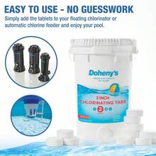 3-Inch Stabilized Chlorine Tablets For Swimming Pools, 99% Pure Tri-Chlor 90% Available Chlorine, Long-Lasting Slow-Dissolving UV-Protected, Individually Wrapped 10lb Bucket - 10 Lb. - View 6