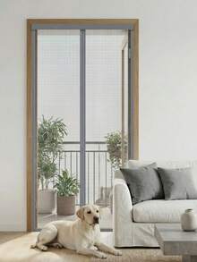 1pc Magnetic Screen Door - Insect Proof & Ventilated, Durable - Pet & Child Friendly, Fits Front/Sliding Doors - Grey - View 3