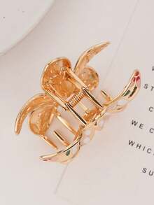 1pcsThe New Pink Flower Zinc Alloy Hair Claws From Europe And America In 2025 Are Suitable For Travel And Daily Wear, Looking Fresh And Sweet - Multicolor - View 5