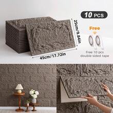 CHEE LYEE 5/10片装自粘墙贴，25x45厘米仿岩石砖，10毫米厚PU仿石瓷砖，文化石陶瓷砖，自粘式，室内外均可使用 - 多色 - 查看 27