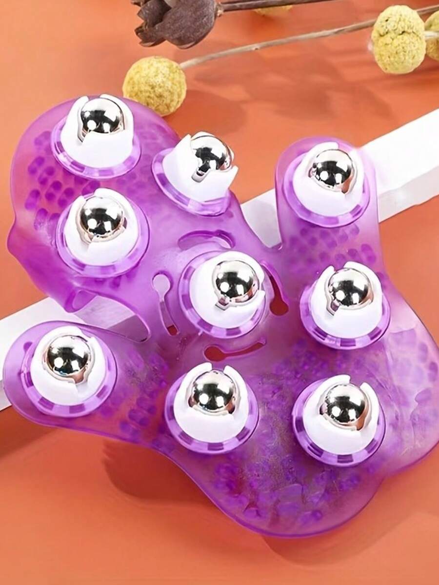1只按摩手套，带滚珠，可用于按摩颈部、背部、肩部、臀部和面部 - 彩色 - 查看 1