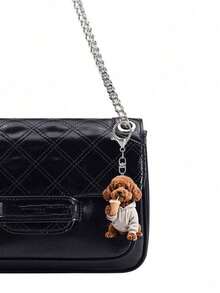 2d Flat, 1pc Cute Brown Teddy Dog Drinking Milk Tea Pattern Keychain,Novel Acrylic Design Keyring Decoration,Compatible With Backpacks, Keys, Wallets - Cute Style Keyring,Perfect For Bags & Car Keys, Perfect For Car Keys, Backpacks & Bags , Bag Pendant, No Batteries Needed, Valentine's, Functional Vehicle Accessory, Women's Wallets And Mobile Phone Accessories, Giving To Friends,Partyaccessories,Souvenirs - Multicolor - View 5