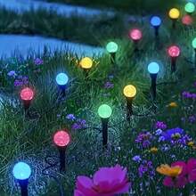 20个LED泡泡球太阳能插地灯,8种模式自动感应,IPX4防水,适用于婚礼派对装饰,暖色/彩色,适用于花园、草坪、庭院、圣诞节、露营等场合。 - 彩色光 - 查看 2