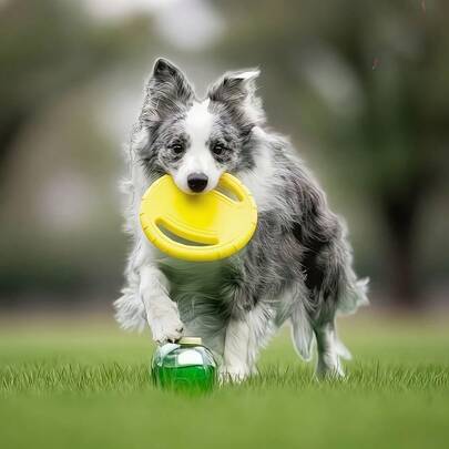 1pc Durable Dog , Suitable For Biting And Training, Suitable For Border Collies, Bright Yellow Pet Training , Outdoor Catch And Tug-Of-War Dual-Use Toy, Durable Indoor And Outdoor Toy