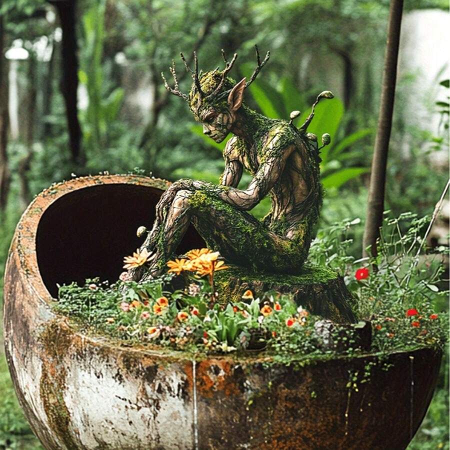 迷人森林之王亚克力花园插牌 - 非常适合盆栽植物和花坛，是周年纪念的理想礼物，时尚户外装饰
