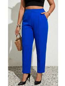 Women Plus Size Pocket Detailed XL To 5XL Bottom With Soft Fabric - Blue - View 1