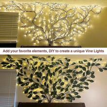 1pc Artificial Willow Branch Christmas Fairy Lights, 96 LED, 1.8m/5.9ft, LED Climbing Wall Lights, 8 Lighting Modes, Indoor Outdoor Garden Party Use, USB Powered - Warm white light - View 4