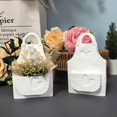 Bộ 3 khuôn nhựa tự làm hình tạp dề, bình hoa và mặt dây chuyền, khuôn silicon, quà tặng Ngày của Mẹ, trang trí nhà cửa, thích hợp cho thủ công mỹ nghệ, trang trí bình hoa, làm quà tặng, có thể tái sử dụng.