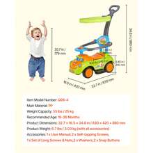 Montables de empuje para niños - Modell mit Schubstange, verde, Dibujos animados - Ver 8