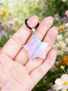 1/2/3/4/5/10/50个随机简约五角星吊坠项链，个性化嘻哈颈链，波西米亚星形项链配饰 - 彩色 - 查看 26