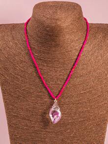 极简主义米珠可爱螃蟹贝壳项链，时尚颈饰 - 均碼 - 查看 3