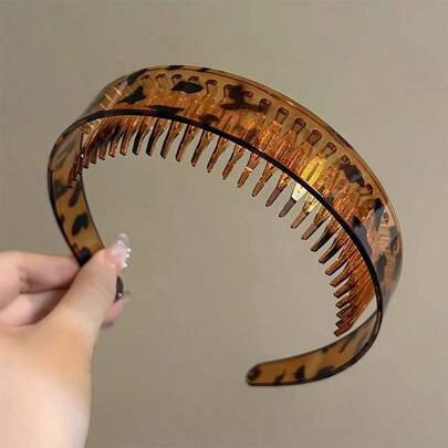 2pcs Plastic Minimalist Comb Fluffy Headband For Women, Backcombing Hair Hoop, Hair Accessories For Washing Face