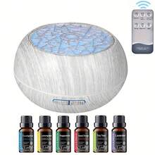 Large Room Essential Oil Diffuser, 10 Large Essential Oil Gift Set, 550ml Soundwave Technology Aromatherapy Diffuser With Remote Control, Timer, 7 Colours Lighted Humidifier, Bedroom Home Office Hotel Use - Mist - View 11