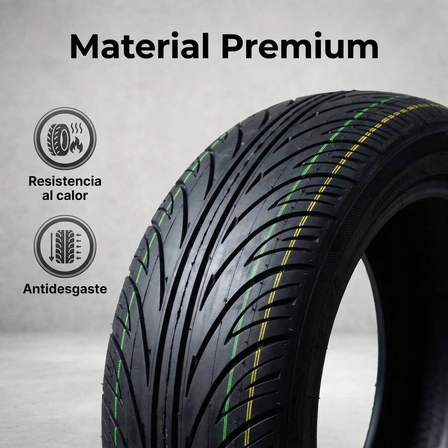 Neumático 130/70-12, adecuado para el tráfico urbano y terrenos irregulares, que ofrece una tracción robusta y una resistencia duradera a los pinchazos, para vehículos de transporte cotidiano. - Negro - Ver 1