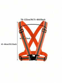 High Visibility Vest, Adjustable Bright Fluorescent Lightweight Strap Vest - Multicolor - View 3