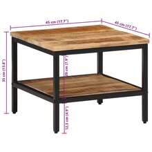 Coffee Table 45x45x35 Cm Solid Rough Wood Mango - Brown - View 9