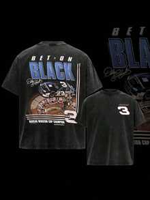 190s Earnhardt Winston Cup ChampNASCAR T-Shirt,Graphic T-Shirt, Racing Unisex Tee,Sport CarShirt,Cotton Menswear, Men Gifts, Vacationoutfits,Good Graphic Tees, Soft Cotton T-Shirt For Off-Road Enthusiasts, Menswear,Streetwear - 黑色 - 查看 1