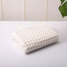 1 chiếc khăn bông siêu mềm, họa tiết hình tổ ong, màu trắng - trắng - Xem 11