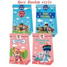 Paw Patrol 12个/6个装汪汪队立大功卡通主题糖果袋，生日庆祝派对礼物，牛皮纸袋糖果袋手提包，可爱的派对礼品袋，适合生日活动和庆祝活动，是粉丝聚会、情人节、感恩节礼物的完美之选，为任何场合增添乐趣。（款式随机） - 多色 - 查看 12