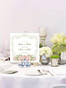 10pcs Acrylic Diamond Place Card Holders - For Wedding Table Number Stands, Table Card Display For Reception,Dining Tabletop Stands,Bride,Wedding Decor - Diamond Position Card Holder - View 8