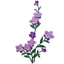 1件蓝色梅花刺绣布贴，熨烫式贴布缝纫配件 - H-藍色 - 查看 5