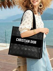 Dior 蕾丝网眼手提包，经典黑色绗缝设计，化妆包，透明网眼外观 - 黑色 - 查看 7