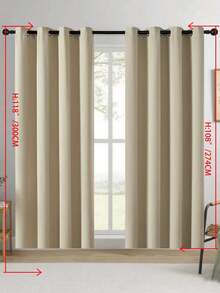 1 rèm cửa cản sáng cổ điển - Rèm cách âm và riêng tư, có khoen kim loại phía trên - Vải polyester dệt trơn độ chính xác cao, thích hợp cho phòng ngủ, cửa hiên - Rèm kiểu đồng quê không dây, phù hợp cho mọi mùa, áp dụng cho phòng ngủ và phòng khách. - Màu be - Xem 53