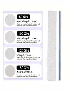 1/10pcs Set, 10pcs/Set (Optional 80/80, 100/180 Grit) Nail Files, Acrylic Nail Buffing Blocks, Professional Nail Tools, Suitable For Home And Salon, Durable Double-Sided - Multicolor - View 8