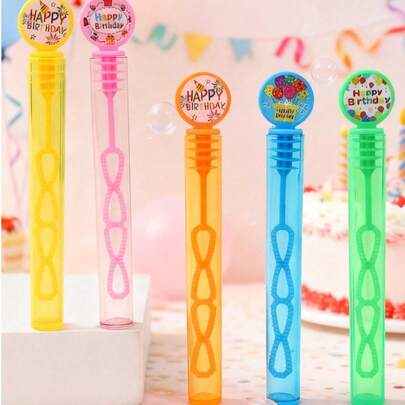 10 piezas Tubos de burbujas de Feliz Cumpleaños (sin solución de burbujas), botellas de burbujas de cumpleaños coloridas, sopladores de burbujas de tubo delgado con pegatinas de 1er cumpleaños, tubos de soplado de burbujas claras DIY, accesorios para hacer burbujas para fiestas, pegatinas de Feliz Cumpleaños en tubos de burbujas, actividades divertidas de soplado, decoraciones de fiesta al aire libre de primavera, decoraciones de cumpleaños, rellenos de bolsas de regalo de cumpleaños, rellenos de bolsas de fiesta de cumpleaños, accesorios fotográficos, recuerdos de fiesta (sin incluir solución de burbujas)