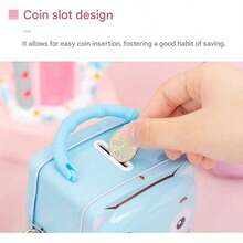 2 chiếc hộp đựng tiền xu hình heo bằng kim loại sáng tạo, hộp đựng tiền xu có khóa dành cho học sinh, quà tặng. - Nhiều màu - Xem 8