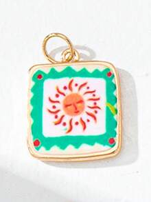 镀金夏季海洋主题吊坠项链套装 - DIY珠宝制作套装 - 可定制沙滩风珠宝配件 - 不锈钢底链及珐琅鱼、龙虾、蝴蝶结和热带沙滩吊坠 - 彩色 - 查看 28