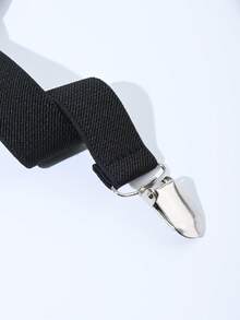 4pcs Adjustable X-Shape Suspenders For Men - Black - View 4