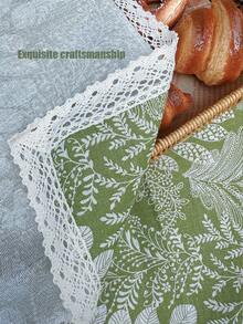 Retro Ins Style Plant Outdoor Camping Picnic Cloth - Green Leaf (without Moisture-proof Mat) - View 5