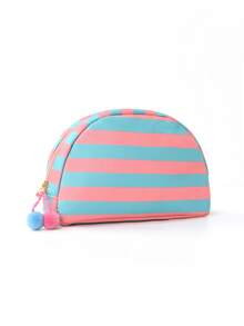 Colorful Striped Cosmetic Bag, Large Capacity Portable Makeup Organizer Bag For Women, Daily, Travel, Gym, Business Trip, Toiletry Storage - Multicolor - View 9