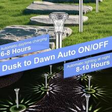 Solar Lights Outdoor Waterproof, Stainless Steel LED Solar Garden Lights For Patio, Lawn, Yard And Landscape, Garden Decor Patio Decor (8/12/16Pack) - 暖白色 - 查看 4