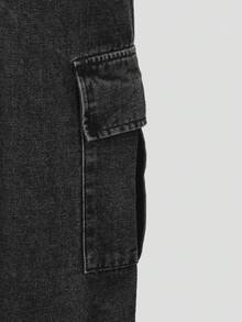 Quần jeans ống đứng dáng rộng thoải mái cho bé trai, quần denim đen cơ bản, phù hợp mọi mùa. - Màu xám đen - Xem 6