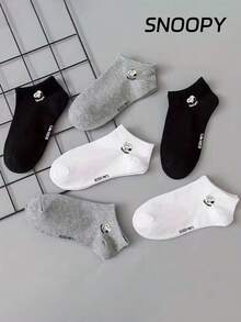 12/6/3/1 Đôi tất nam mùa hè thêu họa tiết độc đáo, tất nam họa tiết hoạt hình dễ thương, tất thể thao thường ngày thoáng khí, kháng mùi, tất unisex họa tiết hoạt hình, tất mềm mại và nhẹ, tất Snoopy. - Nhiều màu - Xem 3