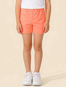 4pcs Girls' Solid Color Breathable Safety Shorts, Thin Underpants Suitable For Spring & Summer Daily Wear, Can Be Worn Underneath Or As Outerwear - Multicolor - View 2