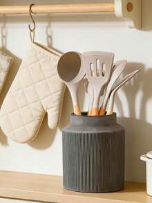 Minimalist Matte Resin Kitchen Utensil Caddy, Durable Countertop Organizer For Cooking Utensils Chopsticks, Storage Jar For Apartment RV Camper Small Kitchen - Multicolor - View 4