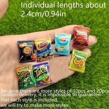 10/20/50pcs Resin Mini Dollhouse Accessories Food Potato Chips Snack Bags Suitable For Blyth OB11 Dolls Toys (Note: This Product Is Plastic, Not Magnet! Random Mix) - Multicolor - View 1