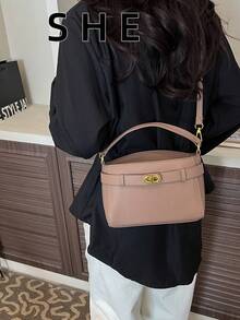 2026新款休闲时尚方形手提包，时尚小众手提包，可单肩斜挎，女士适用 - 卡其色 - 查看 4