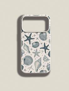 海洋主题单件装海星贝壳图案液态硅胶防震手机壳，适用于苹果 iPhone Xs/Xs Max/Xr/11/12/13/14/15/16 Pro/Pro Max/14/15/16 Plus/17，男女通用，可作为节日礼物 - 彩色 - 查看 1