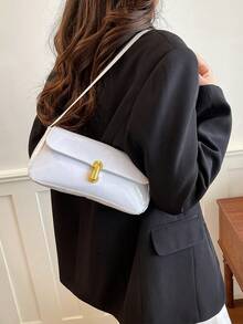 A Fashionable 2026 New Model Elegant Minimalist Style Sophisticated And Classic Ladies' Large Capacity Shoulder Bag At The Underarm Position - White - View 5