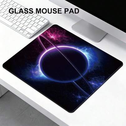 1 tấm lót chuột bằng kính cường lực họa tiết thiên hà và hành tinh, kiểu bầu trời sao vũ trụ và nguyệt thực, bề mặt nhẵn, chống thấm nước, thích hợp cho chơi game, văn phòng và sử dụng hàng ngày, cho máy tính xách tay và máy tính để bàn, dễ lau chùi, điều khiển mượt mà, độ dày 3mm bền bỉ, lớp phủ nano chống trầy xước, tấm lót bàn bằng kính pha lê chính xác dành cho game thủ, sinh viên, người đam mê không gian và người hâm mộ khoa học viễn tưởng.